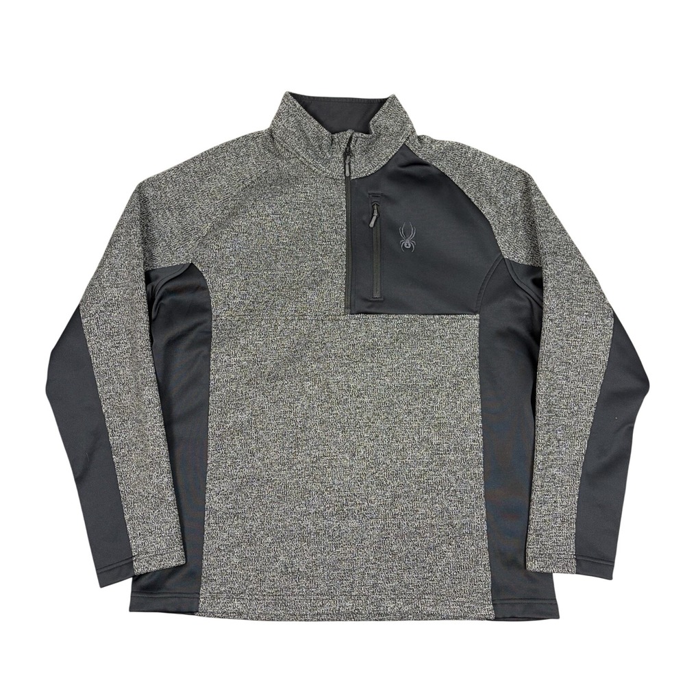 Spyder‎ 1/4 Zip Jacket Mens XXL Bandit Stryke Fleece Lined Pullover Sweater Grey